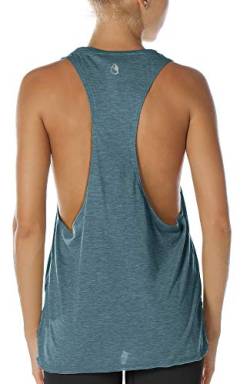 icyzone Sport Tank Top Damen Locker - Yoga Fitness Shirt atmungsaktive Sport Tops (S, Lake Blue) von icyzone
