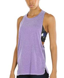 icyzone Sport Tank Top Damen Locker - Yoga Fitness Shirt atmungsaktive Sport Tops (XL, Lavender) von icyzone