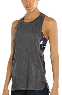 icyzone Sport Tank Top Damen Locker - Yoga Fitness Shirt atmungsaktive Sport Tops (XS, Charcoal) von icyzone