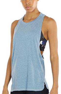 icyzone Sport Tank Top Damen Locker - Yoga Fitness Shirt atmungsaktive Sport Tops (XS, Sky Blue) von icyzone