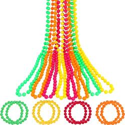 ifundom 16 Stück Neon Perlen Halsketten Armbänder Bunte Neon Kunststoff Perlen Halsketten Armbänder Kostüm Zubehör Set Für Mädchen 80Er Jahre Kostüm Cosplay Party Kostüm von ifundom