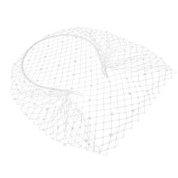 ifundom 1Stk Mesh-Stirnband Flapper-Mesh-Schleier Fascinator Schleier Hochzeit Haarschmuck für Damen Hochzeitsschleier Make-up-Stirnband weißes Fascinator-Stirnband -Stirnband von ifundom