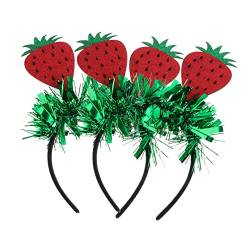 ifundom 2st Erdbeer Stirnband Party-stirnband Tasche Mit Erdbeeren Erdbeerkopf-bopper Fruchtkopfschmuck Erdbeerkopfschmuck Geburtstag Party Hut Erdbeer Haarband Filzstoff Kleid Kind Mexiko von ifundom