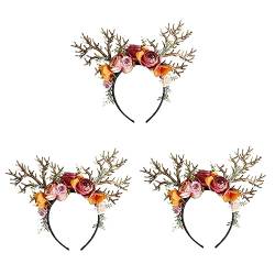 ifundom 3st Hirsch Stirnband Kostüm Geweihzweig Stirnband Süße Stirnbänder Rentier Cosplay Haarschmuck Stirnbänder Für Mädchen Weihnachtsfeiertags-stirnbänder Elchhörner Hochzeit Damen von ifundom