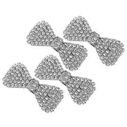 ifundom 4 Stück Schleife Haarnadel Bowknot-haarnadeln Haarspangen Mit Schleifen Haarnadel Mit Kristallbögen Glitzer Kopfschmuck Hochzeit Seitenclip Mädchen Braut Legierung Strass von ifundom