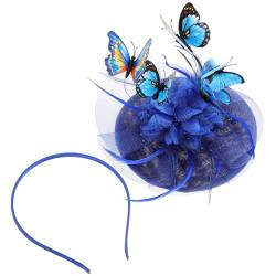 ifundom 4 Stück Schmetterlings-cocktailhut Mesh-stirnband Schmetterlings-fascinator-hut Pillbox-hut Mit Schleier Damen-fascinatoren Halloweenkostüm Braut Bauchmuskeln Derby Dreidimensional von ifundom