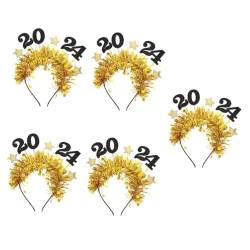 ifundom 5st 2024 Stirnbänder Chinesisches Neujahrsstirnband Stirnband Für Das Neue Jahr 2024 Haarschmuck Für Das Neue Jahr Haarband Für Silvester Stern Schüttgut Fräulein Leiner Plastik von ifundom