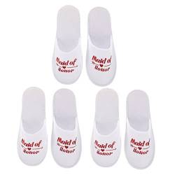 ifundom 9 Paare Brautjungfer Hausschuhe Spa-hausschuhe Slipper Reisehausschuhe Hochzeits-flip-flops Für Flitterwochen Hausschuhe Weiße Badeschuhe Rutschfest Hochzeitsschuhe Reisen Stoff von ifundom