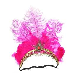 ifundom Fascinator-stirnband Für Karneval Karnevalsparty-fascinator-kopfschmuck Haarschmuck Dekoratives Stirnband Tanzparty Haarreif Karnevalskopfbedeckung Fräulein Feder Diamant Kleidung von ifundom