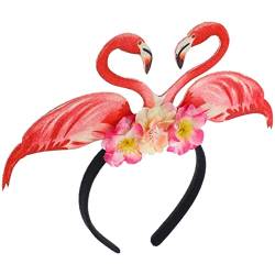 ifundom Flamingo-stirnband Kopfschmuck Für Tropische Party Flamingo-zubehör Flamingo-kostüm Sommer Strand Stirnband Flamingo-partyzubehör Frauenkleidung Bilden Fräulein Plastik von ifundom