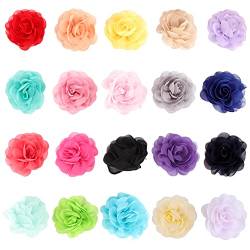 ifundom Haarspangen für Frauen, Rosen-Haarspange, Blumen-Haarspange, 20 Stück, Stoff-Rosen, Haarspangen, mexikanische Haarblumen, Pin-up-Kopfschmuck für Damen, Mädchen, Hochzeit, Party, Muttertag von ifundom