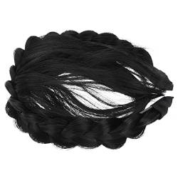 ifundom Haarverlängerung gefälschte -Erweiterungen blacki black Perücken mit menschliches Haar geflochtene Stirnbänder geflochtenes Stirnband für Perücke Haarband von ifundom