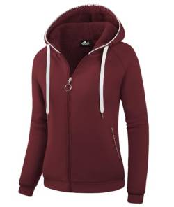 igeekwell Kapuzenjacke Gefüttert Damen Langarm Kapuzenpullover mit Fleece Gefüttert Warm Sweatjacke mit Kapuze Outdoor Hoodie Strickjacken für Damen Winterjacke(Graublau-M) von igeekwell