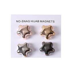 ihreesy Hijab Magnetische Pins,4 Stück Metallbeschichtung Magnetischer Hijab Pins Hijab Clip Keine Lochstifte Broschen Magnet für Muslimischen Schal Hijab Multiuse Clip,Chrom #A von ihreesy