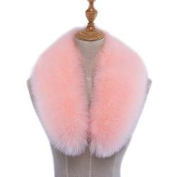 ihreesy Pelzkragen,Luxuriös Abnehmbarer Fauxpelzkragen Faux Fuchs Pelzkragen Pelzschal Wärm Kunstpelz Schal Flauschig Winterschal für Jacke Wintermantel Kapuze,Rosa 55CM von ihreesy