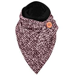 ihreesy Schal Damen Dreieck Drucken Button Dreieckschal,Elegant Herbstschal Wrap Schalcape Dreieck Schal Winterschal Feinstrick Halstuch Dreieckstuch Cape Halstücher,Rot von ihreesy