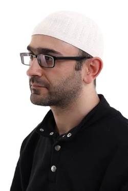 ihvan online Türkische Muslimische Winter Kufi Hüte für Männer Taqiya Takke Peci Islamische Mützen Islamische Geschenke Standardgröße, Cream, Einheitsgröße von ihvan online