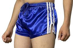 iiffii Nylon Satin Retro Short für Herren Hochleistungs-Thai-Boxshorts Glänzende Nylon-Active-Wear Stilen für Sportliche Nylon Shorts ultimativen Komfort und Stil (Blaue 3XL) von iiffii