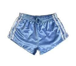 iiffii Nylon Satin Retro Short für Herren Hochleistungs-Thai-Boxshorts Glänzende Nylon-Active-Wear Stilen für Sportliche Nylon Shorts ultimativen Komfort und Stil (SkyBlue 3XL) von iiffii