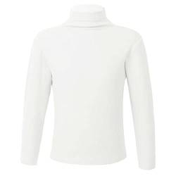 iiniim Baby Mädchen Jungen Langarmshirt Rollkragen Pullover Baumwolle T-Shirt Unterhemd Basic Tops Bluse Einfarbig Ab Weiß 122-128 von iiniim