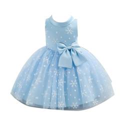 iiniim Baby Mädchen Prinzessin Kleid Blumenmädchenkleid Taufkleid Festlich Kleid Hochzeit Partykleid Festzug Babybekleidung Gr. 50-92 E Himmel Blau 92-98 von iiniim