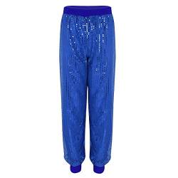 iiniim Damen Leggings Glänzende Pailletten Hose Fasching Karneval Kostüm Party Hip Hop Jazz Ballett Tanzkleidung Clubwear S-XXXL Blau XXL/3XL von iiniim