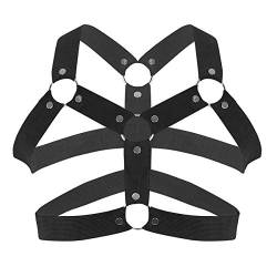 iiniim Herren Body Brust Harness Nylon Geschirr Unterhmed Männer Körper Harness Riemenbody Erotik Unterwäsche Party Clubwear Schwarz Einheitsgröße von iiniim