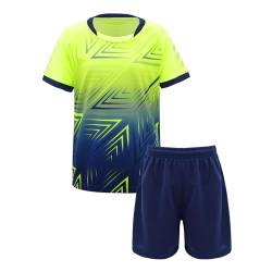 iiniim Kinder Jungen Sport Set 2tlg. Schnelltrockend T-Shirt + Shorts Sportanzug Trainingsanzug für Jogging Fussball Basketball Kleidung A Fluorescent Grün A 158-164 von iiniim