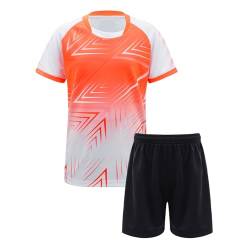 iiniim Kinder Jungen Sport Set 2tlg. Schnelltrockend T-Shirt + Shorts Sportanzug Trainingsanzug für Jogging Fussball Basketball Kleidung A Weiß A 146-152 von iiniim