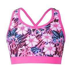 iiniim Kinder Mädchen Sport BH Einhon/Blumen Druck Crop Tops Bustier Yoga BH ohne Bügel Atmungsaktiv Sports Bra Top Aa Gardenia-Rose 146-152 von iiniim