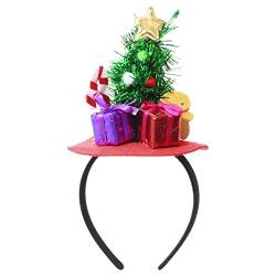 iiniim Weihnachten Stirnband Weihnachtsbaum Hut Haarreif Weihnachtsmütze mit Stern Geschenkbox Weihnachten Haarschmuck Kostüm Zubehör Rot&Grün Einheitsgröße von iiniim