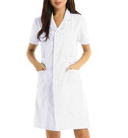 iixpin Krankenschwester Kostüm für Damen Arztkittel Medizin Pflege Uniform Doktor Ärztin Kostüm Frauen Cosplay Kostüme Verkleidung A Weiß Medium von iixpin