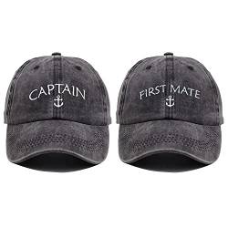 ikenacy Bestickte Bootskapitän Hüte für Männer Frauen nautische Matrosen Baseball Kappen Unisex, Captain, Einheitsgr��e von ikenacy