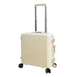 ikleu Koffer Gepäckkoffer for Männer Und Frauen, 24-Zoll-Boarding-Code-Box-Trolley, Aluminiumrahmen, Seitenhaken-Koffer Suitcase (Color : Yellow, Size : 20in) von ikleu