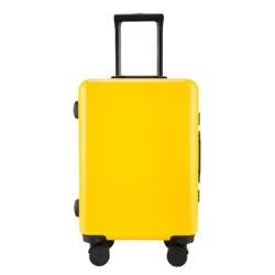 ikleu Koffer Trolley-Koffer mit Aluminiumrahmen, Universalräder, 24-Zoll-Trolley-Koffer, 26-Zoll-Koffer for Männer und Frauen Suitcase (Color : Yellow, Size : 20IN) von ikleu