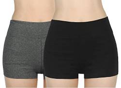 iloveSIA Hose kurz Damen Schwarz+grau Short Badeanzug Joggings Hose Yoga Shorts Kleid Hotpants,XL von iloveSIA
