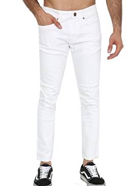 imporio 11® Herren-Jeans, Stretch, Slim Fit, flexibel, Denim, Hose, Stretch, Denim Jeans, Taille 30 bis 38, weiß, 32 W / 32 L von imporio 11