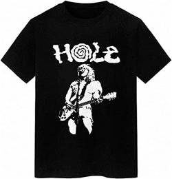 DINGJI Jowett Hole Band Courtney Love Short Sleeve Cotton Black T-Shirt Black T-Shirts & Hemden(Small) von importance