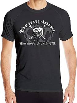 Men Pennywise Band Logo Quick Drying Wicking Short Sleeve Athletic Shirt T-Shirts & Hemden(3X-Large) von importance
