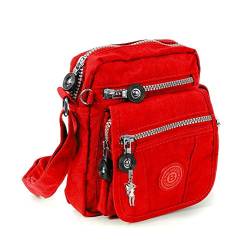 DrachenLeder Damenhandtasche Umhängetasche Tasche rot Nylon 15x8x18 OTJ215R Nylon Umhängetasche von imppac