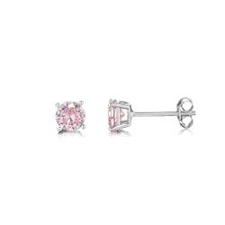 inSCINTILLE Ohrringe Silber 925 Damen Herren, Ohrstecker mit Zirkonia, Verschiedene Größen und Farben (Größe der Steine: 0.30 cm, Rosa) von inSCINTILLE