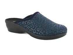 inblu Damen, Tierdruck, Winterschuhe aus weichem Stoff, leicht und flexibel, 35/41 Hausschuh, blau, 38 EU von inblu