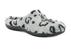 inblu Damen Leopardenmuster mit Pfote, Winterschuhe mit gepolsterter Innensohle, 35/41 Hausschuh, grau, 39 EU von inblu