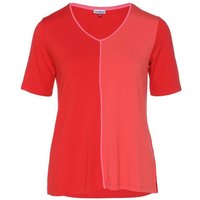 incasual T-Shirt Blusenshirt figurumspielend mit paspeliertem Ausschnitt von incasual