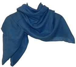 Halstuch blau Baumwolle 100x100 cm einfarbig Tuch uni jeansblau Schultertuch Kopftuch Accessoire von indischerbasar.de
