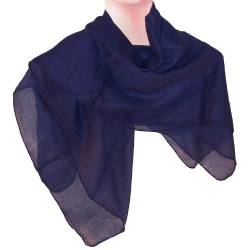 Halstuch dunkelblau Baumwolle 100x100 cm einfarbig Tuch uni marine blau Schultertuch Kopftuch Accessoire von indischerbasar.de