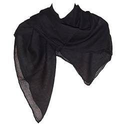 indischerbasar.de Halstuch schwarz Chiffon Tuch uni 100x100cm Polyester Kopftuch Schultertuch Accessoire von indischerbasar.de