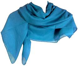 indischerbasar.de Halstuch türkis blau Baumwolle 100x100cm uni Tuch Schultertuch Kopftuch Accessoire von indischerbasar.de