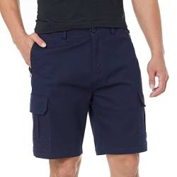ineepor Bermuda Shorts Herren Baumwolle Cargo Shorts Herren Kurze Hose mit Reißverschlussttasche,NavyBlue,m von ineepor