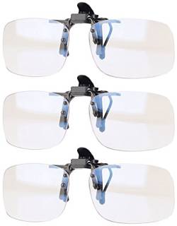 infactory Brillenaufsatz: 3er-Set Augenschonende Brillen-Clips, Blaulicht-Filter für Bildschirme (Blaufilter, Brillenclip Sonnenschutz, Blue Light Blaulichtfilter) von infactory
